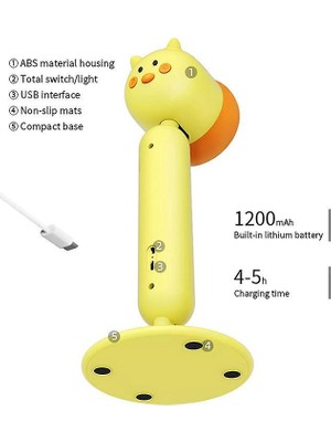 Çocuklar Masa Lambası Mini Sevimli Dokunuş Masaüstü Gece Işık LED Başucu Çalışma Çalışma Okuma Lambası Karartma Bebek Işık Lambaları USB Şarj (YELLOW8094B) (Yurt Dışından)