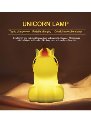 Fybang Kids Unicorn Gece Lambası, Sarılabilir Kreş Işık, Silikon LED Lamba (Yurt Dışından)