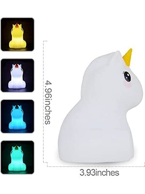 Fybang Kids Unicorn Gece Lambası, Sarılabilir Kreş Işık, Silikon LED Lamba (Yurt Dışından)