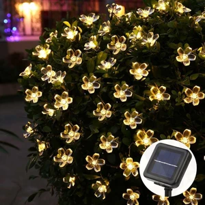 20 Ledli Solar Çiçekli Gün Işığı Bayçe Aydınlatma Dekorasyon Güneş Enerjili