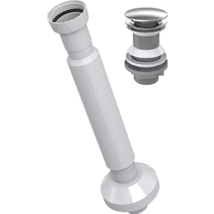 Çelik Kapaklı ABS Klik Klack Lavabo Süzgeci ve Ø32 Sifon