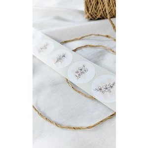 Çikoleyt Design Yapışkanlı Etiket  Çiçekli Etiket 3 Cm 50 Adet