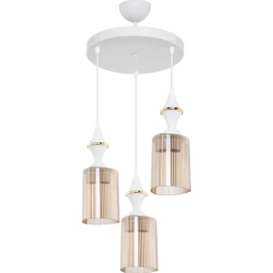 Akses Karo Beyaz 3'lü Üçgen Bal Salon Yemek Odası Oturma Odası Antre Mutfak Çocuk Odası Yatak Odası Avize