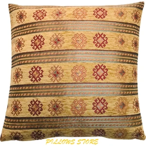 Pillows Store Şerit Desenli Safran Kırlent Kılıfı  45CM*45CM