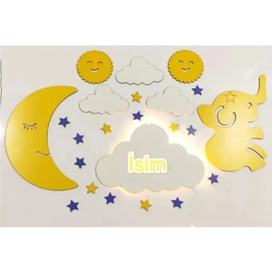 Ahşap Işıklı Çoçuk Odası Dekoru 03