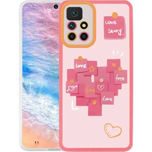 Case 4U Xiaomi Redmi 10 / Redmi Note 11 4g Kılıf M-Fit Aşk Hikayesi Post-it Desenli Kapak Love Story NO2 Renkli