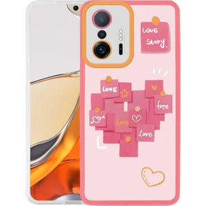 Case 4U Xiaomi Mi 11T Pro 5G Kılıf M-Fit Aşk Hikayesi Post-it Desenli Kapak Love Story NO2 Renkli