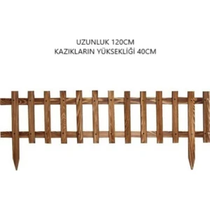 Ahşapkazıklı Çit Bahçe Çiti 120cmx25/40cm