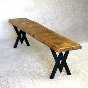 Doğal Ağaç Masif Bank Bench 150 Cm( Metal Ayak )