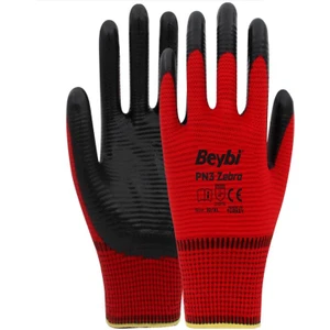 Pn3 Zebra Kırmızı Siyah Eldiven No:10