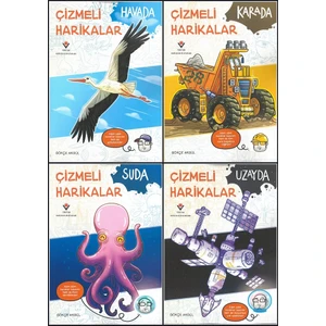 Çizmeli Harikalar Havada - Karada - Suda - Uzayda Nasıl Çizilir? 4'lü Kitap Set - Gökçe Akgül