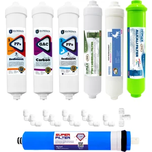 H-MAX Reverse Osmosis System H-MAX Süper Sarım Membranlı Kapalı Kasa Tüm Su Arıtma Cihazlarına Uyumlu 7'li Filtre Takımı