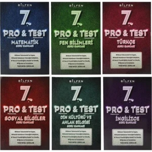 Bilfen Yayınları Pro Test 7. Sınıf Tüm Dersler Soru Bankası Set