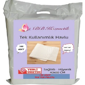 BB Kozmetik Tek Kulanımlık Havlu Tek Tek Poşetli 100 Adet(40x80)