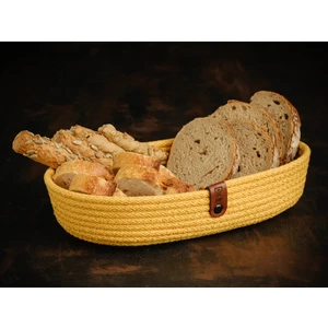 Pamuk İp El Yapımı Ekmek Sepeti 25 X 15 X 5 Cm