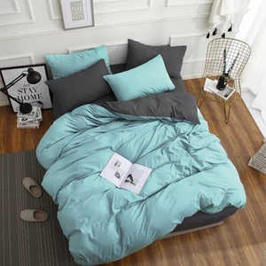 Haifisch Turkuaz -Füme Ranforce  Doğal Pamuklu Tek Kişilik Çift Taraflı İkirenk Nevresim Takımı