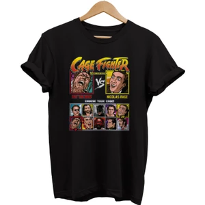 Nicholas Cage Film Karakterleri Baskılı %100 Pamuk Oversize T-Shirt