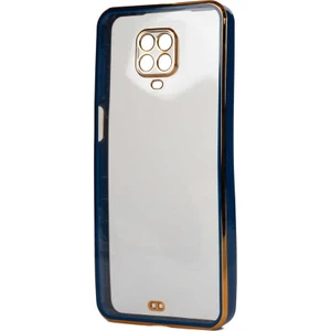 Xiaomi Redmi Note 9 Pro Kılıf Köşeli Gold Şeffaf Kapak