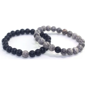 Padore Accessory 2 Adet Doğal Taş Bileklik Jade ve Onix