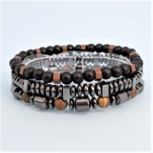 Padore Accessory 3 Adet Doğal Taş Bileklik Jasper Hematit Onix
