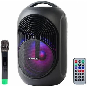 SL-2018A El Mikrofonlu-2 Mik Giriş-2 Gitar Girişli-Kumandalı Usb/sd/bt/fm Işıklı Taşınabilir Ş