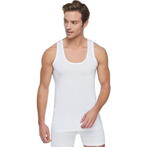 Erkek Beyaz 6`lı %100 Pamuk Penye Atlet