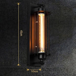 Retro LED E27 Endüstriyel Duvar Lambası - Siyah (Yurt Dışından)