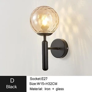 Modern LED Duvar Lambası Oturma Odası Dekorasyon Yatak Odası Başucu Banyo Dolapları Basit Tv Arka Plan Ev Duvar Aplik Için Kapalı (D Siyah) (Yurt Dışından)