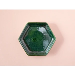 English Home Crispy Flowers Seramik Çerezlik 10 cm Koyu Yeşil