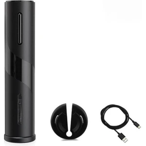 Three Beans Three Beans Elektrikli Şarap Tirbuşon USB Şarj Otomatik Kırmızı Şarap Şişesi Açacağı Folyo Kesici ile Şarap Severler Için Hediyeler Mutfak Aksesuarları | Açıcılar (Siyah) (Yurt Dışından)