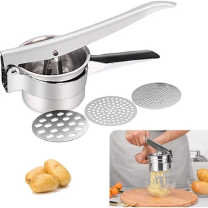 Three Beans Three Beans 3 1 Paslanmaz Çelik Patates Masher Pirinç Meyve Sebze Sıkacağı Basın Maker Süzgeci Pirinç Sarımsak Basın 3 Diskli Mutfak | Patates Mashers ricers (Yurt Dışından)