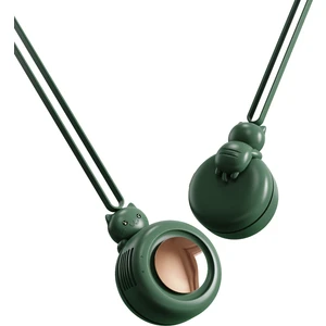MF021 Tatlı Kedi Taşınabilir Asma Boyun Fanı Yeşil (Yurt Dışından)