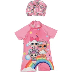 Podium Giyim Yeni Sezon Kız Çocuk Baskılı  Hızlı Kuruyan Mayo Takımı