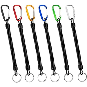 Three Beans Three Beans Sıkı Spiral Kordonlu Carabiner, 6 Adet Geri Çekilebilir Anahtarlıklar (Yurt Dışından)