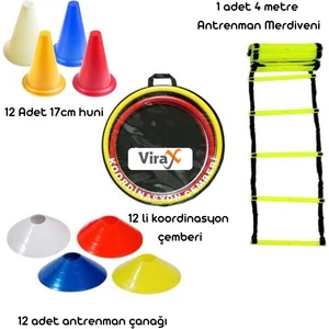 JOVVA Antrenman Seti 4m Merdiven, Huni, Çanak ve Koordinasyon Çember Seti