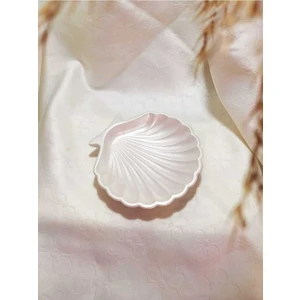 E.m.s Sedef Beyaz Renk Istiridye Takı Tabağı Organizer Takı Tabağı Dekoratif Takı Tabağı 10 x 10 cm