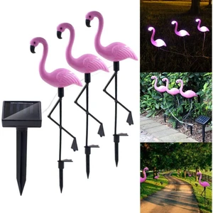 Xhang 3 Adet / Takım Flamingo Figür LED Güneş Işıkları - Pembe (Yurt Dışından)