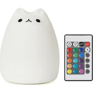 LED Gece Lambası, LED Kedi Gece Lambası Silikon Bebek Gece Işık Taşınabilir Çocuk Gece Işık 7 Renkler Gece Lambası ile Başucu Lambası USB Şarj Edilebilir Gece Lambası, (Sıcak Beyaz) (Yurt Dışından)