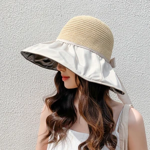 Yaz  Siyah Bayan Plaj Şapkası (Yurt Dışından)