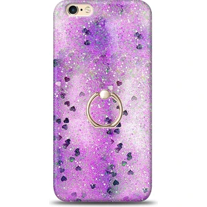 Bright Apple iPhone 6 Plus / 6s Plus Sulu Simli Mor Silikon Kılıf