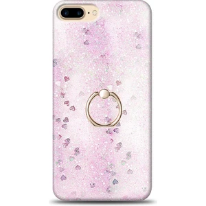 Bright Apple iPhone 7 Plus / 8 Plus Sulu Simli Pembe Silikon Kılıf