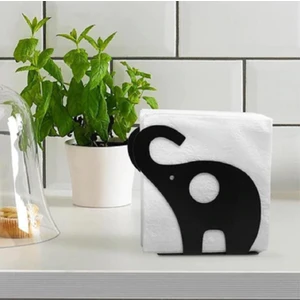 Evay Tasarım Metal Fil Figürlü Siyah Peçetelik