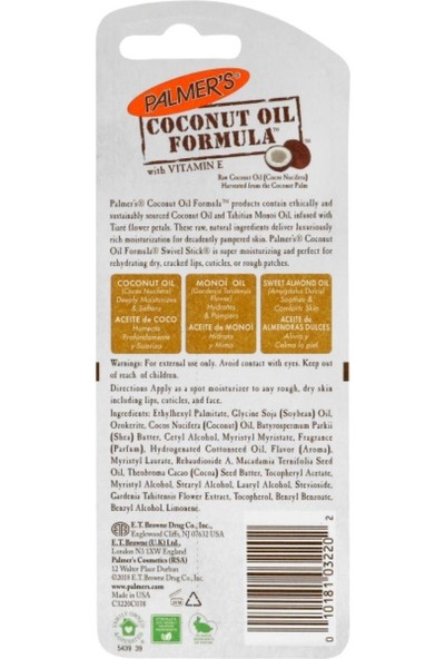 Palmer's Palmers Coconut Oil Formula Swivel Stick 14 gr Nemlendirici