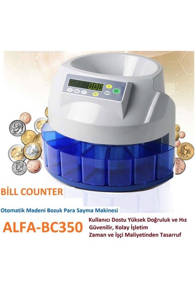 Bill Counter ALFA-BC350 Madeni Bozuk Para Sayma Makinesi