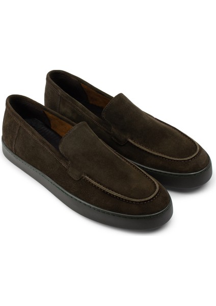 Süet Haki Loafer Erkek Ayakkabı