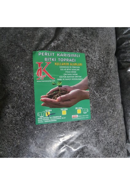 Perlit Takviyeli Doğal Bitki Toprağı Kaan Torf 5 Litre Kapalı Şeffaf Ambalaj