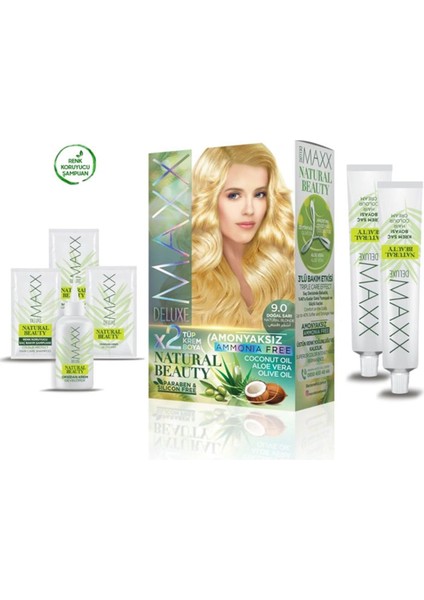 2 Paket Natural Beauty Amonyaksız Saç Boyası 9.0 Doğal Sarı