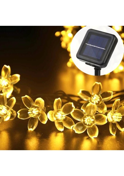 20 Ledli Solar Çiçekli Gün Işığı Bayçe Aydınlatma Dekorasyon Güneş Enerjili