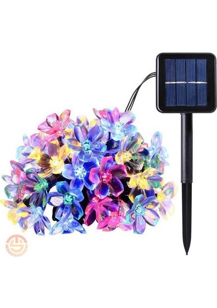 30 Ledli Solar Çiçekli Rgb Bayçe Aydınlatma Dekorasyon Güneş Enerjili