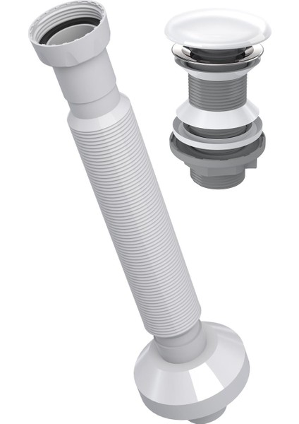 Seramik Kapaklı Beyaz Klik Klack Lavabo Süzgeci 32 Sifon